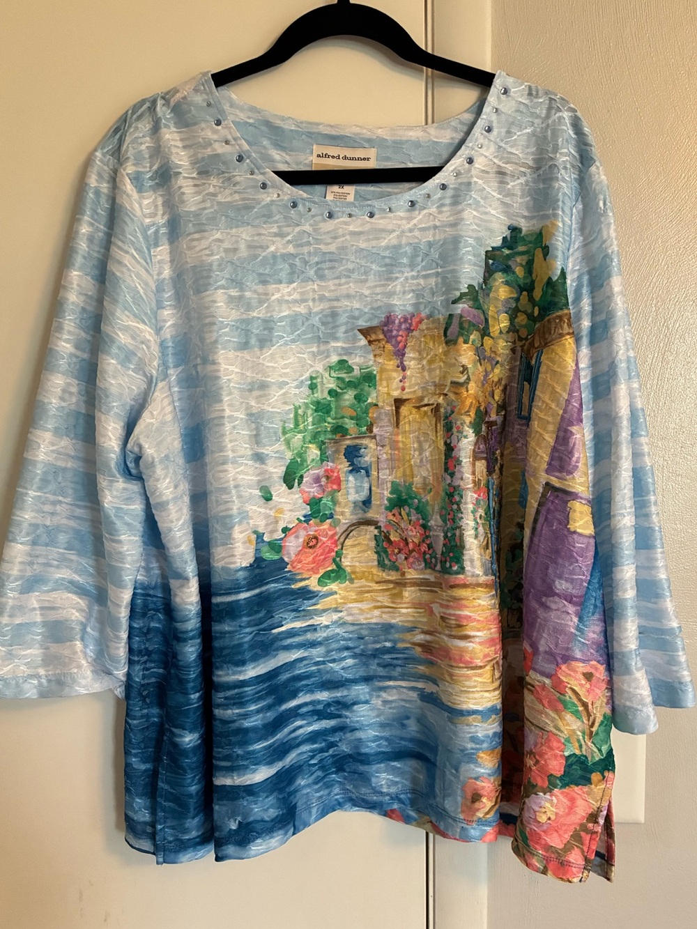 Alfred Dunner Women's Scenic Print 3/4 Length
